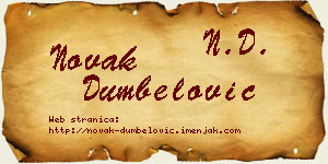 Novak Dumbelović vizit kartica